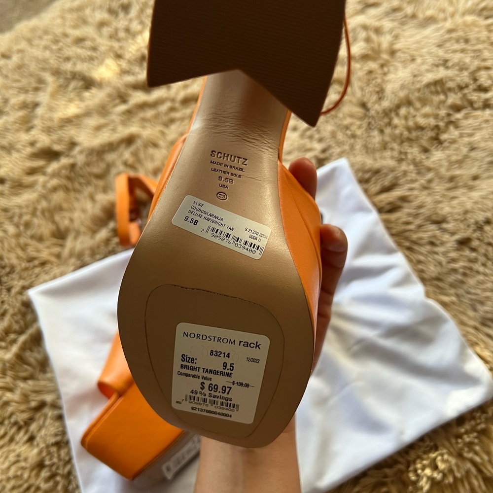 Nordstrom Women's Bold Orange Platform Sandals - Picture 5 of 7